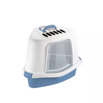 Caixa de areia para gatos STEFANPLAST Sprint Corner Plus 56x40x40cm azul/branco