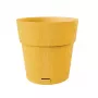 Vaso de flores redondo STEFANPLAST Ethica com prato, 25 cm, amarelo mostarda