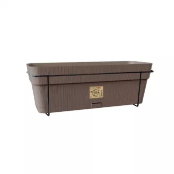 Conjunto de varanda STEFANPLAST com sistema de rega automática e suporte de metal 50x18x17cm castanho