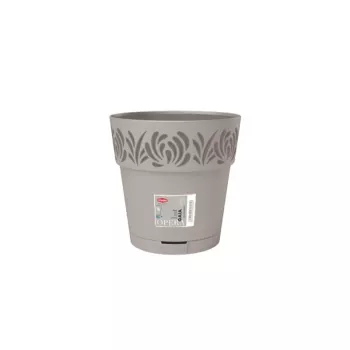 Vaso de flores STEFANPLAST Gaia com prato Ø20x19cm cinzento-claro