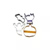 Conjunto de 4 caixas de biscoitos GUARDINI Halloween, 10 x 2 cm, caixas redondas de biscoitos em folha de flandres