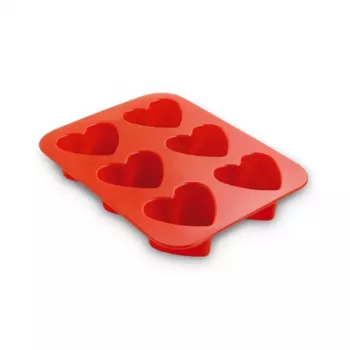 Forma de silicone GUARDINI Hearts 6 cavidades, retangular, branco