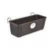 Jardineira de varanda STEFANPLAST com suporte de metal castanho 50x18x16 cm