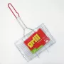 Grelhador ASI COLLECTION 34x22cm aço cromado com pegas de madeira