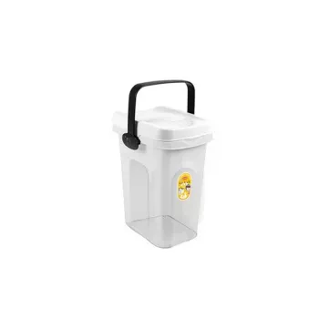 Recipiente para armazenamento de ração para animais STEFANPLAST 2,5 kg 7 L 23x19x31 cm, transparente/branco