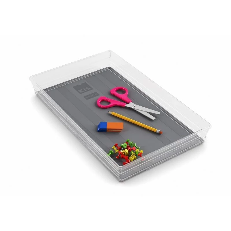 Organizador KIS Box Sistemo 9 39 x 24 x 5 cm transparente/cinzento-claro