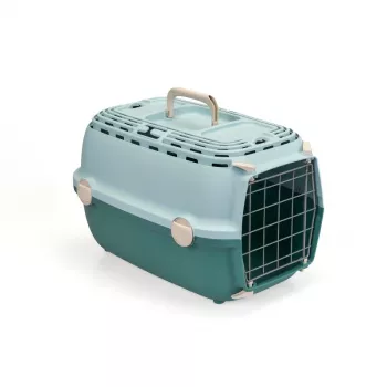 Transportadora Horizon 1 STEFANPLAST com porta metálica 48x32x30 cm verde-claro/verde