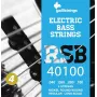 Galli RSB40100 cordas para baixo - conjunto de 4 cordas, aço niquelado, enroladas redondas, .040-.100, escala longa