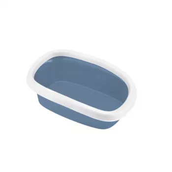 Caixa de areia aberta para gatos Sprint 10 STEFANPLAST 43x31x14 cm azul/branco