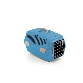 Caixa de transporte STEFANPLAST Gulliver 1 com porta de metal 48x32x31cm azul