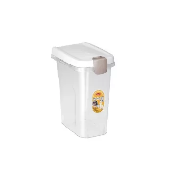 Recipiente de armazenamento de alimentos para animais de estimação STEFANPLAST 15L 6kg transparente/branco 33x22x41cm