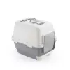 Caixa de areia para gatos STEFANPLAST Cathy Clever & Smart com tampa, branco/cinzento, 58x45x48 cm