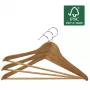 Cabides de madeira ORDINETT, conjunto de 6, madeira de faia, 44,5 cm, superfície natural, ganchos giratórios