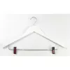 Cabides de madeira ORDINETT com molas, pack de 2, branco, 44,5 cm
