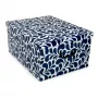 ORDINETT Caixa de cartão 49x39x25cm Big Box Goccia sortida, Azul/Cinzento-claro/Bordô