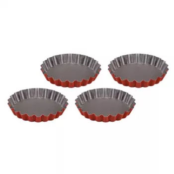 GUARDINI Conjunto de formas para queques 4 unid. Rossana Ø12x1,9cm Aço antiaderente Antracite