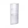 Armário de canto de casa de banho TATAY branco brilhante 1 porta 3 prateleiras