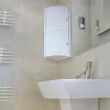 Armário de canto de casa de banho TATAY branco brilhante 1 porta 3 prateleiras