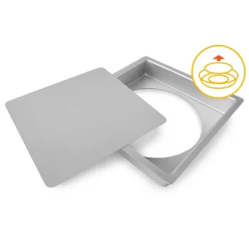Forma de bolo quadrada GUARDINI Professional com fundo amovível 26x26x5cm