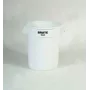 Contentor redondo Rubbermaid BRUTE 75,7L branco com canais de ventilação, sem tampa FG262000WHT