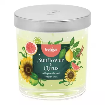 Vela perfumada BOLSIUS Floral Fusion em vidro, girassol e citrinos, Ø80x72mm