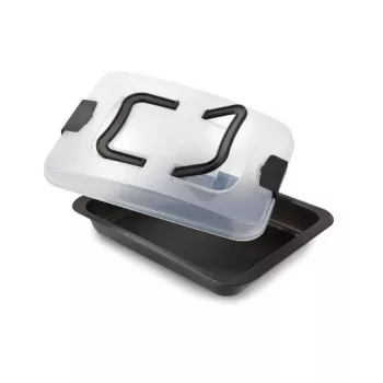 Assadeira retangular GUARDINI Bake Away com tampa de transporte 32 x 24 x 4,7 cm