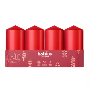Vela BOLSIUS cilindro 4 unid. Ø100x48 mm vermelho