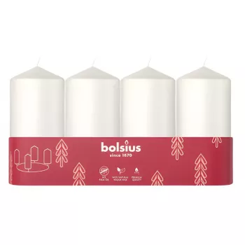 Vela BOLSIUS cilindro 4 unid. Ø100x48mm branco