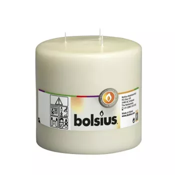 BOLSIUS Vela cilíndrica Mamoth com 3 pavios Ø150x150mm bege