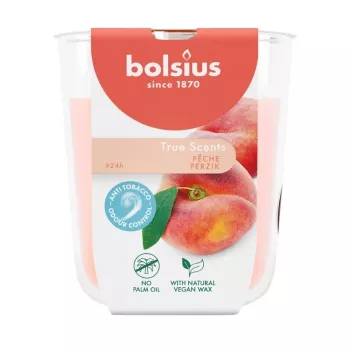 Bolsius Vela perfumada True Scents em vidro, pêssego, Ø80x73 mm