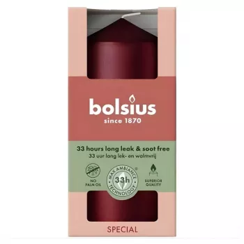 Bolsius Vela cilíndrica Ø120x58 mm, Metallic Red