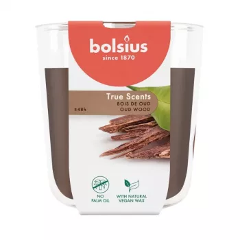 BOLSIUS True Scents Vela perfumada em vidro Oud Wood Ø97x85mm