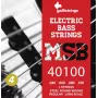 Galli MSB-40100 S Super Bright cordas para baixo - conjunto de 4 cordas, aço niquelado, enroladas redondas, .040-.100, escala longa