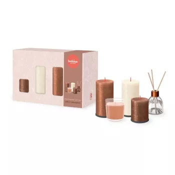 BOLSIUS Cozy Hideaway Apple Cinnamon Conjunto de presente – sabonete líquido, loção corporal e vela perfumada