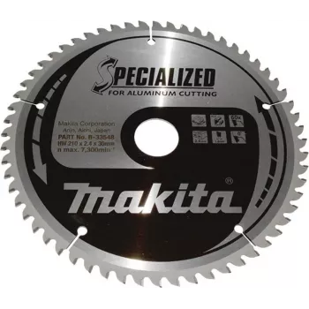 Lâmina de serra circular Makita B-33548 SPECIALIZED 210 x 30 mm, 60 dentes, TCT, ATB, para madeira e laminado