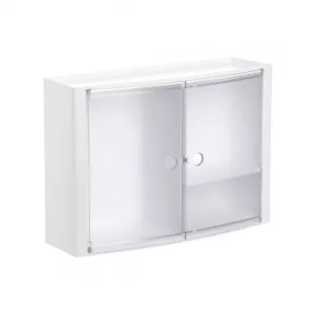 Armário de casa de banho horizontal TATAY branco/vidrado