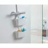 Prateleira de casa de banho multifunções suspensa TATAY 25x9x28 cm branca