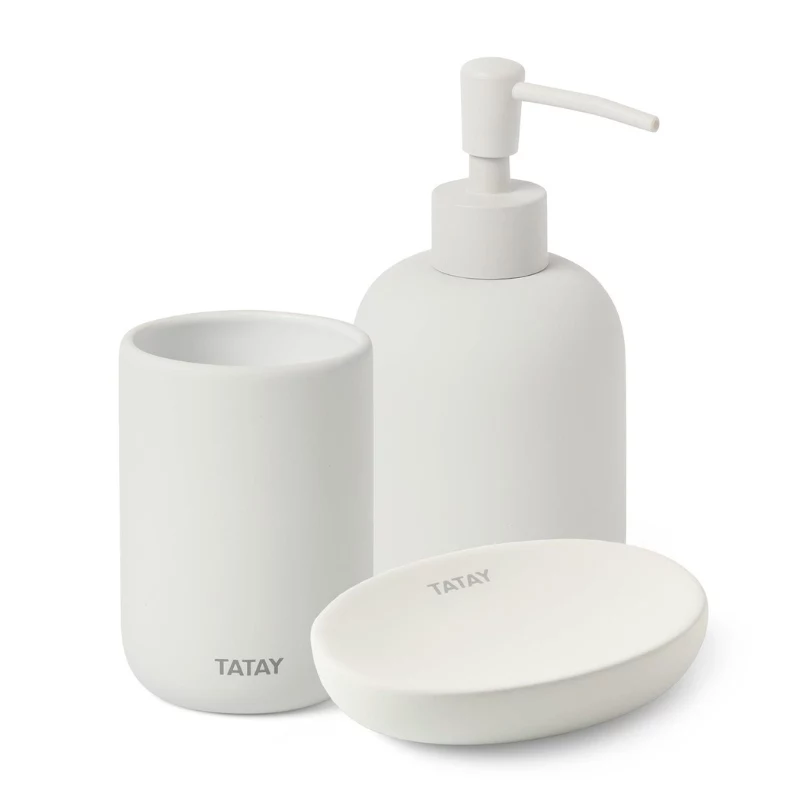 Porta-escovas de dentes TATAY Soft Ceramic, branco