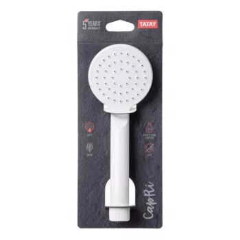 Chuveiro TATAY Capri Ø7,5 cm, 1 tipo de jato, branco mate