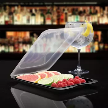 Recipiente de armazenamento TATAY para fruta e cocktail de sushi 17x25,2x3,2 cm preto