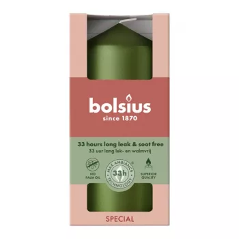 Bolsius velas cilindro Ø120x58 mm, Metallic Green