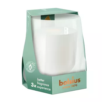 BOLSIUS Clean Light vela perfumada em vidro baunilha e fava tonka Ø95x85mm