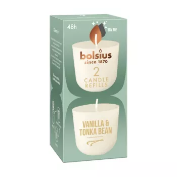 BOLSIUS Clean Light velas de recarga 2 unid. baunilha e fava tonka
