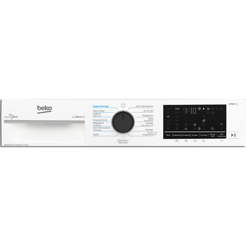 Beko B3DFT512447W máquina de lavar e secar 12 kg / 8 kg, 1400 rpm, classe energética D, branco