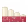 Bolsius Conjunto de velas cilíndricas, 4 un., 120/100/80/60 x 48 mm, creme