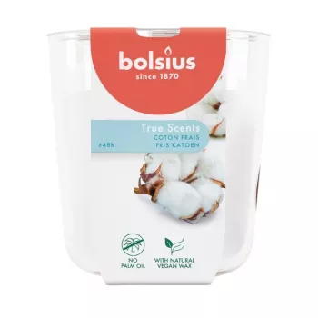 Bolsius True Scents vela perfumada em vidro, Fresh Cotton, Ø97x85 mm