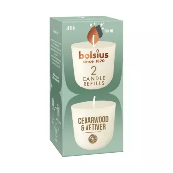 BOLSIUS Clean Light velas de recarga 2 unid. cedro & vetiver