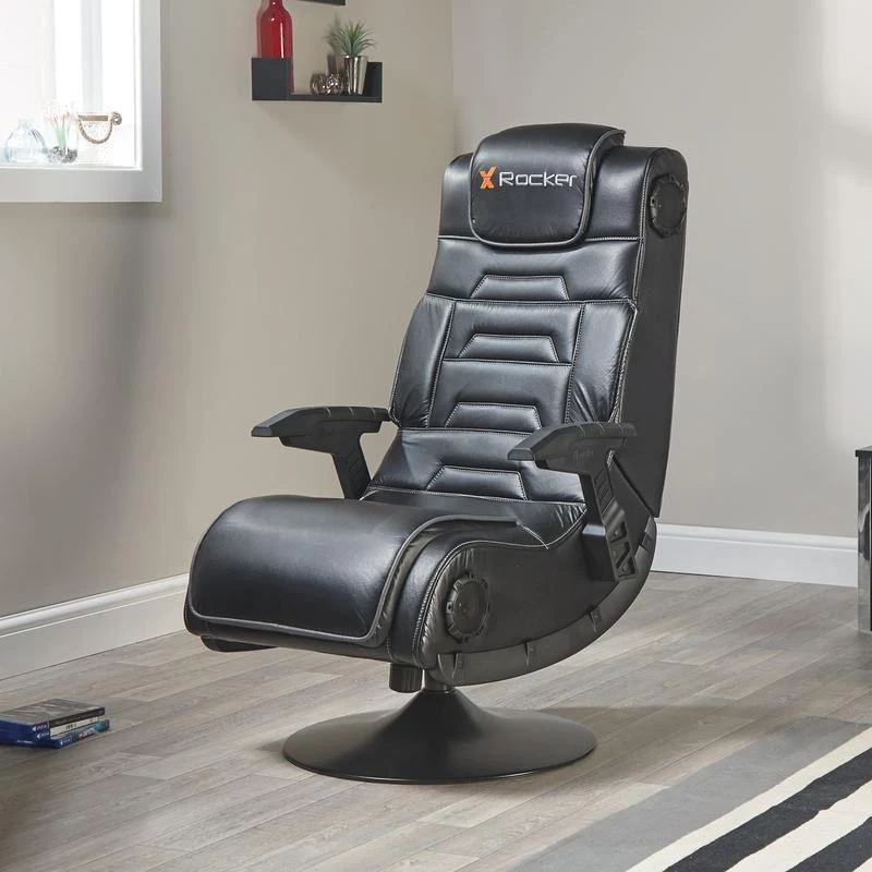 X Rocker Pro 4.1 cadeira gaming de pedestal com som surround 2.1, vibração, Bluetooth - preta