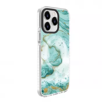 Evelatus Apple iPhone 15 Capa PC+TPU com MagSafe – mármore azul