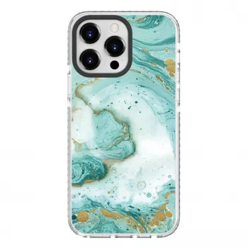 Evelatus Apple iPhone 15 Capa PC+TPU com MagSafe – mármore azul